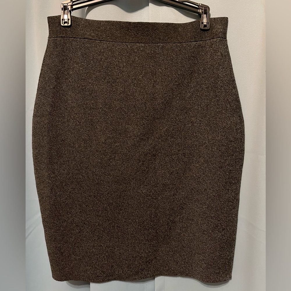 EILEEN FISHER Tencel Merino Wool Stretch Knit Pencil Skirt Size S gray